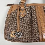 Brighton  Shoulder Bag Signature‎ Canvas Leather Braided Straps Brown Heart B's Photo 2