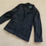 Ralph Lauren Lauren  Dark Grey 100% Lamb’s Wool Blazer Size 12 Petite Coat EUC Photo 2