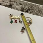Lot Of 3 Costume Brooch Pin Christmas Holiday Gold Tone Season’s Greeting Etc Photo 8