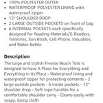 Large 20" Waterproof Beach Bag Blue Photo 7