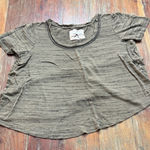 Anthropologie  Olive Green and Black Striped Women's Top size Large Photo 0