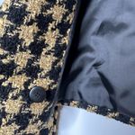 ZARA NWT Tweed Houndstooth Cropped Textured Blazer Jacket Women's Brown Size L Photo 5