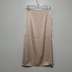 Wilfred  Aritzia NWT Elixir Satin Midi Pencil Skirt in Soft Seashell Pink Size 2 Photo 3