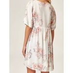 Andree by Unit  Babydoll Dress Ivory Peach Pink Rose Floral‎ S Mini Photo 3