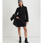 Madewell NWT  XS Patch Pocket Denim Popover Mini Dress in Black NO125 Shirtdress Photo 2