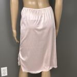 Vintage Sears Half Slip Skirt Size Small Baby Pink Lace Slit 100% Nylon USA Photo 3