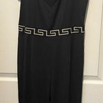Chic Black Jumpsuit with Gold Accents NWOT Size L Photo 0