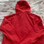 Adidas Orange Coral Hooded Full Zip Lined Pockets Logo Windbreaker, size M Photo 8