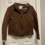Pendleton Women’s Vintage  100% Shetland Wool Fill-zip Cardigan L BrownOrange Photo 0