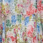 AQUA  Womens‎ Dress S Cream Blue Floral Smocked Ruffle Trim Long Sleeve Mini Photo 7