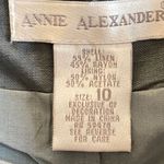 Annie Alexander Womens High Rise Pants Cropped Lined Embroidered Gray Size 10 Green Photo 6