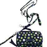 Vera Bradley Navy Blue LUCKY YOU Polka Dots Adjustable Crossbody Wallet Purse Photo 0