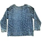 Gene Ewing Bis Vintage Sunwash Cotton Denim Top Size Medium Popover Printed 80s Blue Photo 0