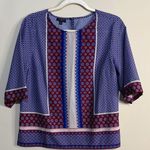 Talbots 🎄 Multicolor Geometric Blouse Photo 0