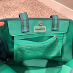 Summersalt Tote Bag Teal Green Neoprene Magnetic Snap Closure Zipper Pocket Photo 4