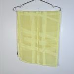 Burberry Butter Yellow Silk Sheer Textured Check Scarf Photo 1