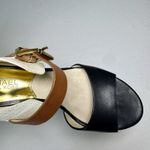 Michael Kors Adrianna Ankle Strap Tri Color Buckle Strap Peeptoe Heels Size 7M Photo 5