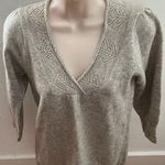 M Rena 100% lambswool gray crochet detailing V Photo 0