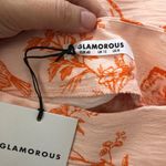 Glamorous NWT  womens floral bird maxi skirt pink/orange 8 Photo 6