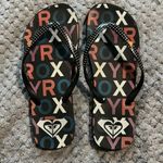 Roxy  Black Multi-Color FLIP FLOPS SIZE 5 GUC #3126 Photo 2