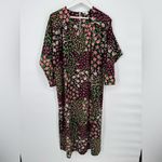 Topshop  Nordstrom Floral Long Sleeve‎ Belted Midi Dress Size 2 Photo 3