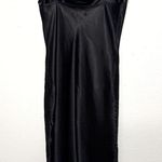 Francesca’s black satin slip mini and midi dress size medium NWT $48 Photo 4