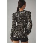 Anthropologie Ruched-Sleeve V-Neck Top S Romantic Floral Botanical Cottagecore Photo 1