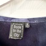 Suzie In The City Navy Blue Tie Dye White Cross Center Design Vtg Y2K Top Medium Photo 5
