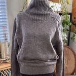 Vintage 80s/90s Oak Tree Taupe Confetti Knit Button Turtleneck Sweater Size XL Photo 0