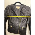Michael Kors  Genuine Leather Quilted Motorcycle Jacket Photo 5