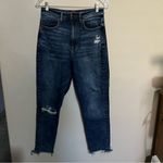 American Eagle AE Highest Rise Mom Distressed Raw Hem Denim Jeans Photo 1