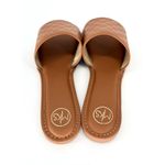 Makers MKS Sunny 7 Boutique Sandals Womens Sz 10 Brown Check Flat Slip Ons NEW Photo 2