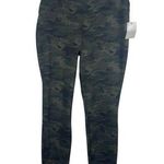 Nine West Army Green Camouflage Pull On Elastic Waist Ponte Pants L NWT Photo 0