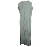 Kori America Olive Green Cold Shoulder Maxi Shirt Dress Button Down Slits Size S Photo 4