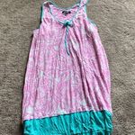 Ellen Tracy  Pink & Teal Sleepwear Dress SIZE XL Photo 0