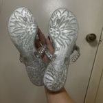 Jack Rogers  Silver glitter medallion jelly thong sandals size US 9 Photo 2
