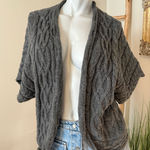 Coldwater Creek Open Drape Cardigan Cable Knit Sweater Gray Size S (8) Photo 0