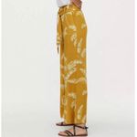H&M Wide Leg Palazzo Pants Yellow Tropical Print Vacation Resort Wear Sz 14 NWT Photo 9