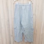 Flax  Womens Linen Cropped Cargo Pants Size M Beige Boho Minimalist Lagenlook Photo 7