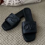 Naturalizer  Genevieve Black Leather Slide Sandals Photo 1