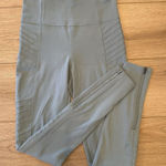 Athleta  Women's Size XS Sage Green Delancey Textured‎ Moto Tight Leggings Photo 0