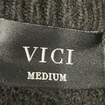 VICI Open Back Tie Waist Balloon Sleeve Black Sweater Photo 7