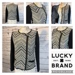 Lucky Brand Moto Aztec jacket / sweater black & white size large Photo 1