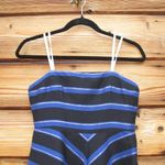 Halston Heritage  Strapless Metallic-Stripe Fit & Flare Cocktail Dress Photo 4