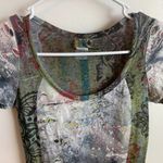 Daytrip Green Distressed Short Sleeve Shirt Photo 5