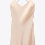ZARA midi dress wedding beige tan satin effect slip party coctail Photo 6