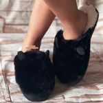 Refresh Black Fleece Lined Teddy Slippers Photo 0