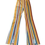 Free People Hippie Orange La Paz Striped Wide Leg Pants Photo 0