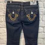 True Religion  Women’s 27x32 Low Rise Bootcut Flap Pocket Dark Wash Blue Jeans Photo 6