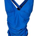 J.Crew Scrunchie Strap One-Piece Swimsuit Blue NWT Size 0 Flattering Fit Photo 4